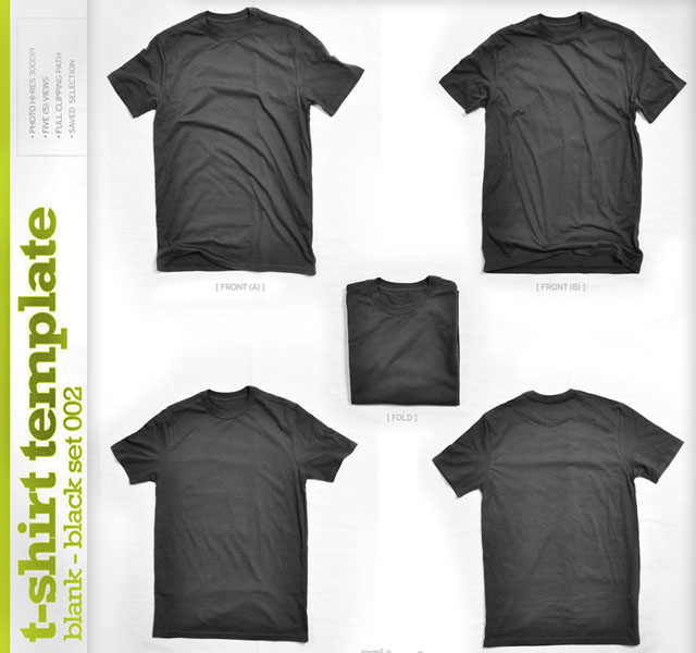 tee shirt design template. Blank T-shirt Template Black