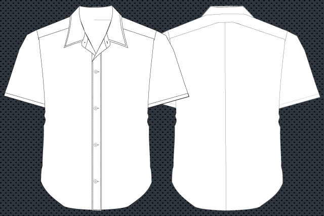 Shirt template vector front and back