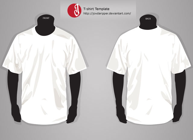 t shirt template back. T-shirt Template Front and