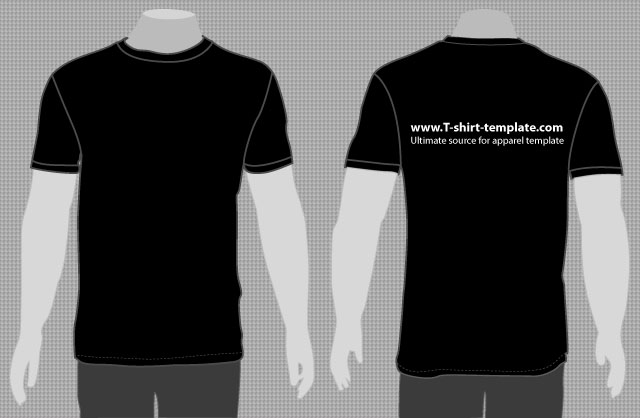 t shirt template back. Vector model t-shirt template