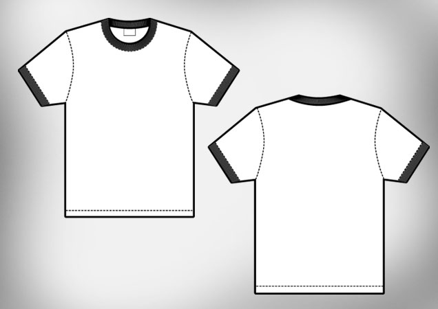 Download Ringer Men's T-shirt Template | Free Download T Shirt Template
